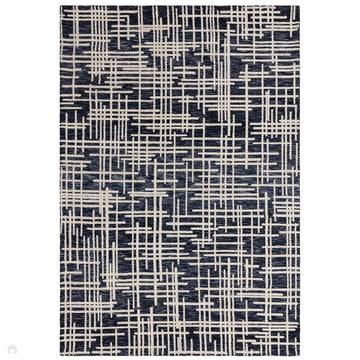 Mason Blueprint Modern Abstract Super Soft Carved Hi-Low Rib Textured Blue/Cream Rug-Asiatic Carpets-Rug Love - The Most Loved Rug Store